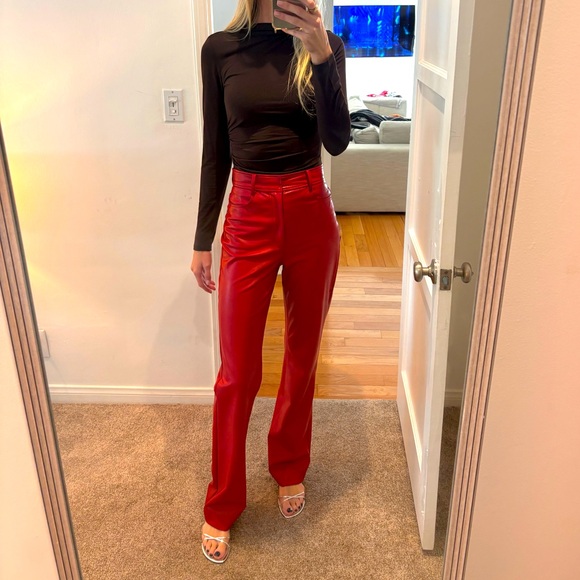 A.L.C faux leather red pants - Picture 1 of 5